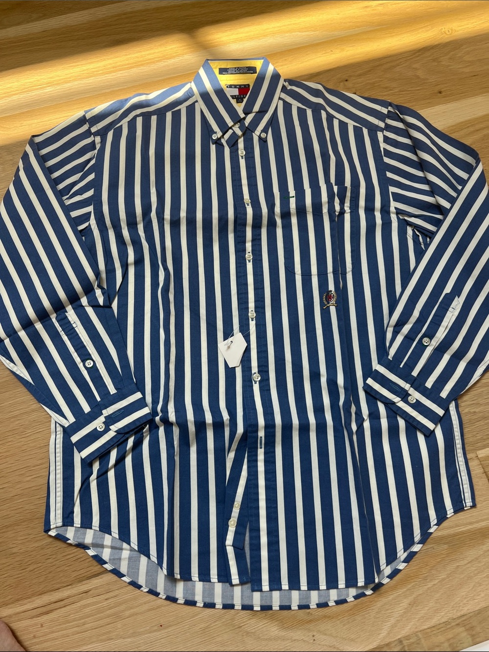 Tommy Hilfiger Men's Navy & White Vertical Stripe Button-Down Shirt